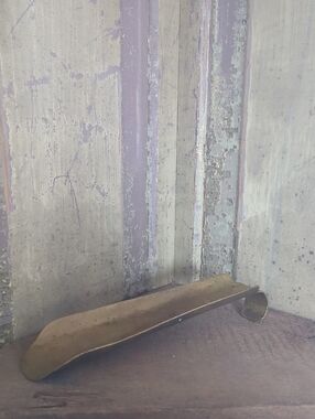 Antique Brass Shoehorn With Curved Handle and Patina 1800s Vintage